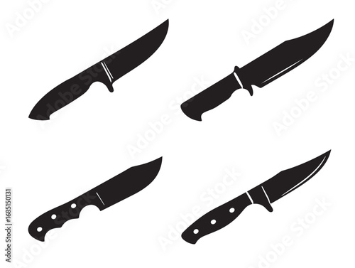 Modern flat knife silhouettes versatile vector icon bundle