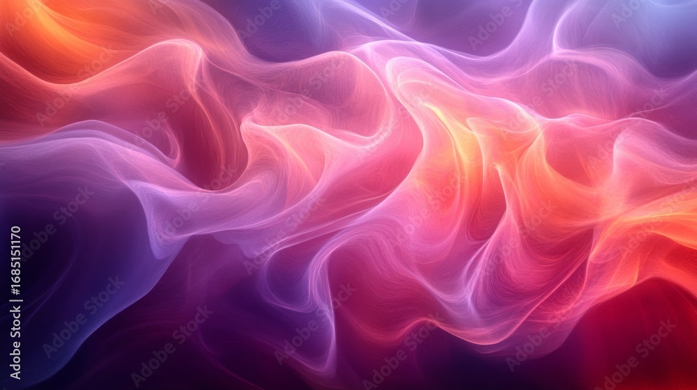 Fototapeta premium An abstract background with wavy lines in purple and orange tones — suitable for website design, album covers, and creative presentations.