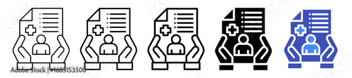 Health Insurance Icon In 5 Different Styles Set Collection