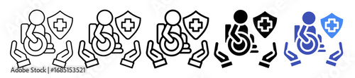 Disability Insurance Icon In 5 Different Styles Set Collection