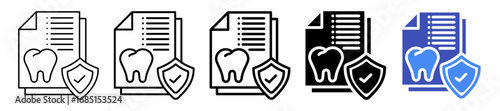 Dental Insurance Icon In 5 Different Styles Set Collection