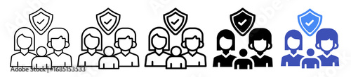 Life Insurance Icon In 5 Different Styles Set Collection