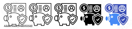 Health Savings Account Icon In 5 Different Styles Set Collection