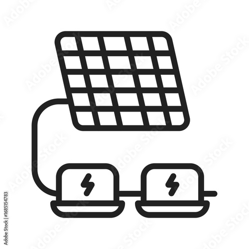 Solar-Powered Laptop icon vector image. Suitable for mobile apps, web apps and print media.