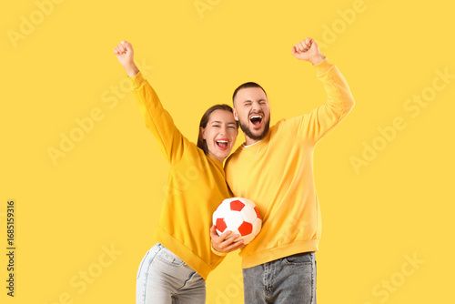 Happy couple of sports fans...
