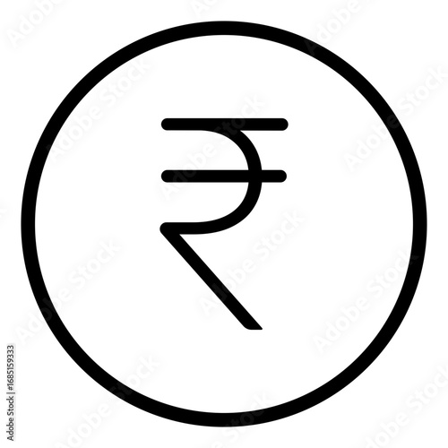 indian rupee coin line icon