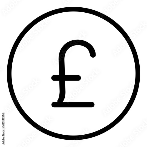 pound sterling coin line icon