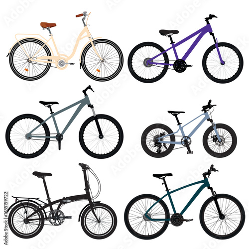 Set of vector bicycles collection
