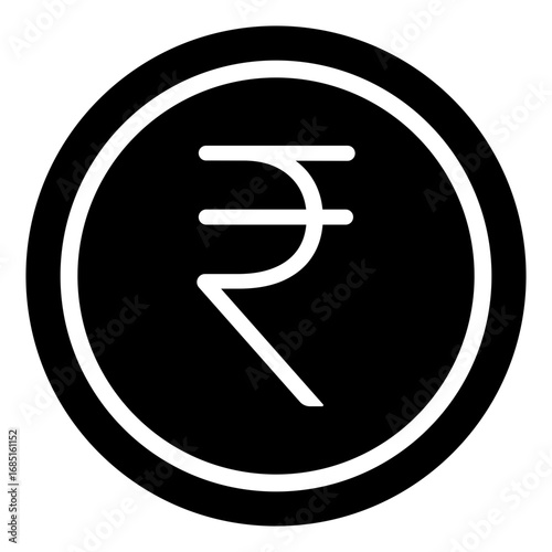 indian rupee coin glyph icon