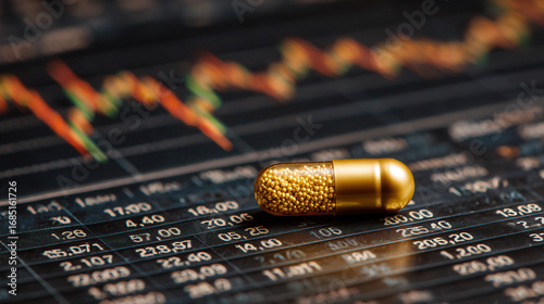 Analyzing pharmaceutical trends financial markets data visualization business close-up investment insights