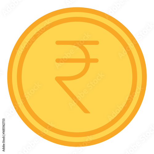 indian rupee coin flat icon