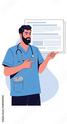 Doctor explains medical procedure with detailed information and visual aids