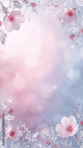 Blossoming floral background abstract design digital art soft colors serenity decorative style