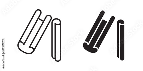 Cinnamon Stick icon .Canella. Contour symbol. Vector illustration with stroke and fill on a white background.
