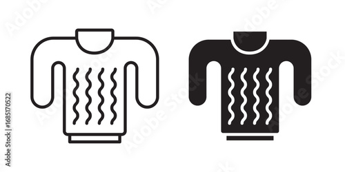 Cozy Sweater icon . For presentation, graphic design, mobile application. Vector illustration with stroke and fill on a white background. 