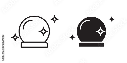 Crystal Ball icon . Vector illustration with stroke and fill on a white background.