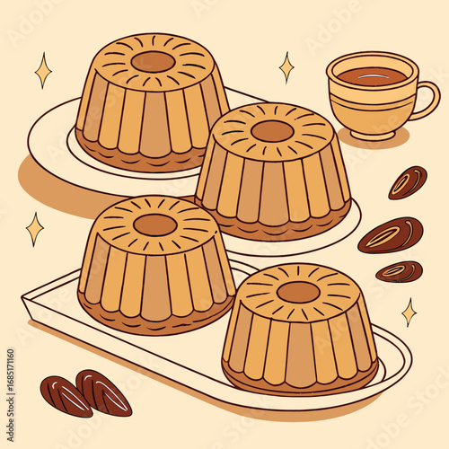 seamless pattern with cakes