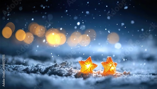Glowing Stars in Snow.