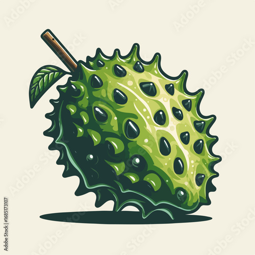 Illustration of soursop fruit