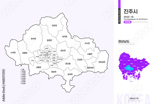 경상남도 진주시 법정동 윤곽선 지도