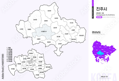 경상남도 진주시 법정동 윤곽선 지도