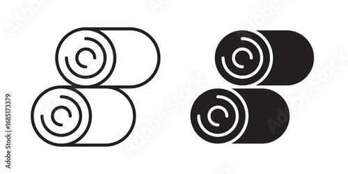Hay Bale icon . Vector illustration with stroke and fill on a white background.