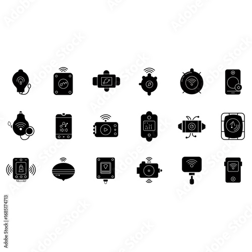 set of icons for web sensor iot