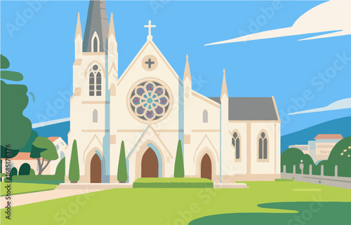 Church architecture, vector diagram