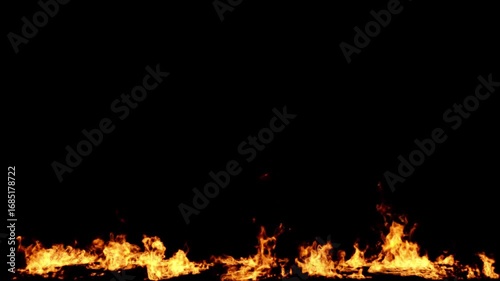 Orange Fire Flames Rising Against A Black Background