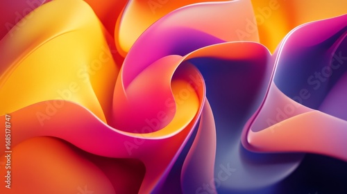 Abstract colorful 3D shape, rendered in Cinema 4D with ambient occlusion.