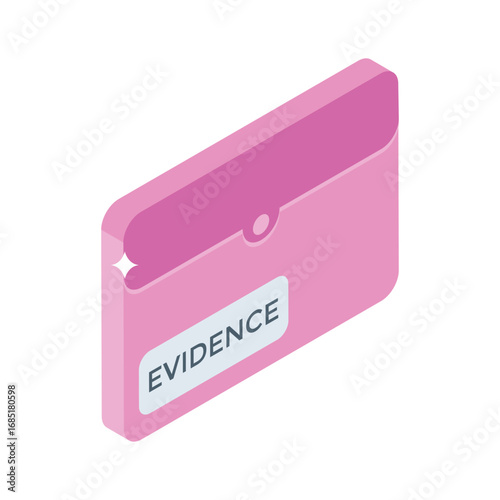 Premium isometric style icon of legal evidence file