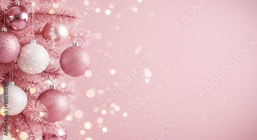 Pink christmas ornament background