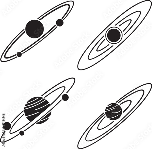 Planetary System Icons Set