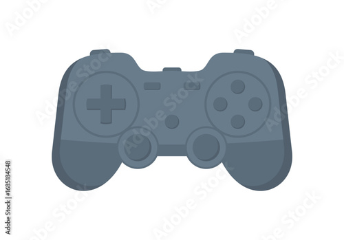 Gray game controller isolated on a white background. Flat vector illustration