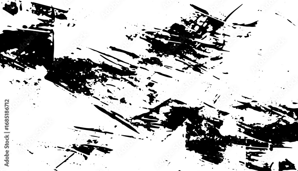 Obraz premium Grunge intertwined texture, threads, lines, wire, veins, monochrome. Grunge old detailed black white texture. Vector background 