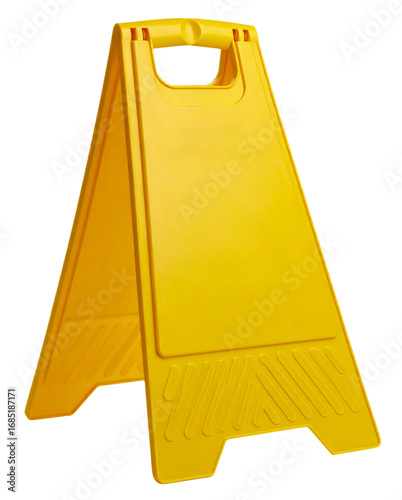 blank yellow caution wet floor sign warning isolated on white background
