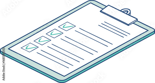 Medical Checklist on Clipboard with Checkmarks and a Green Plus Sign