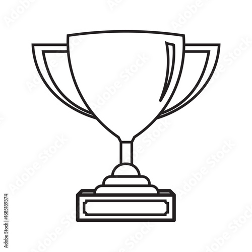 Line art trophy illustration symbolizing victory, honor, and success, perfect for awards, sports recognition, or academic excellence designs.