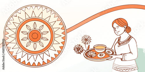 Karwa Chauth – Foil Gradient Thali