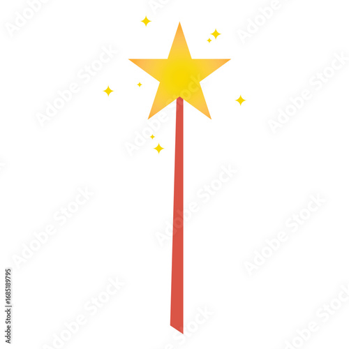 magic wand with stars vector illustration isolated on white