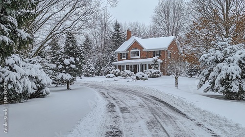 Shoveling snow from the driveway