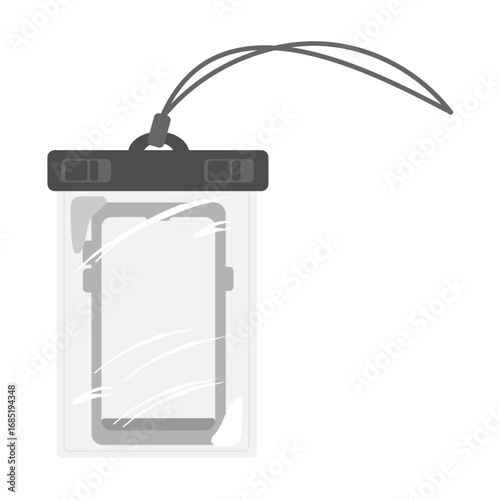 スマートフォン　防水ケース　イラスト

