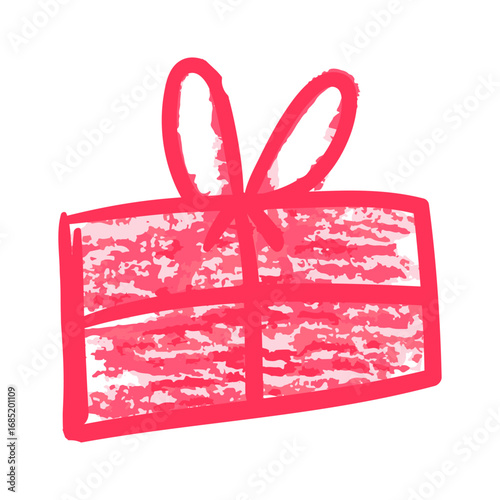 Children's icon with wax crayons and pastels