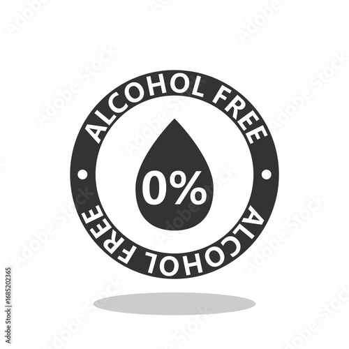 Alcohol free Sign icon with shadow