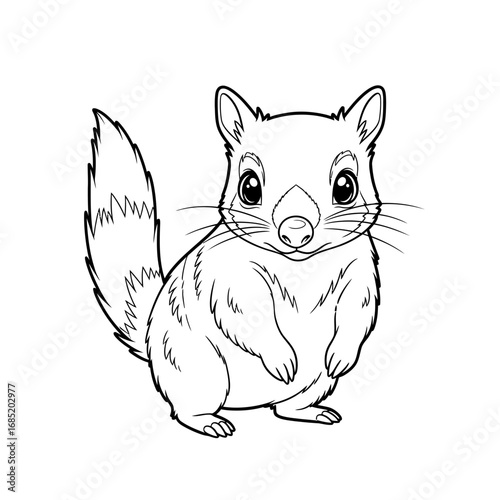Cute Anime Style Australian Numbat Coloring Page for Children Discovering Australian Wildlife