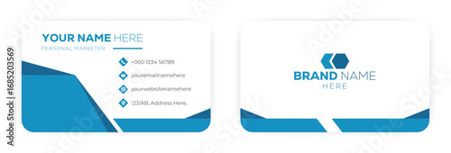 Modern Business Card. Double-sided creative business card vector design template. Business card for business and personal use. Vector illustration