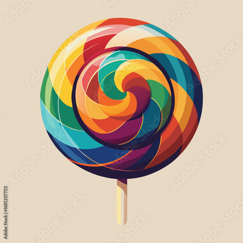 Colorful halloween swirl lollipop candy design