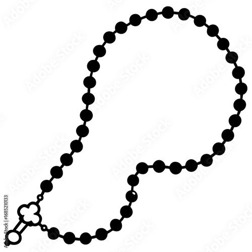 Rosary Beads Outline Vector Art