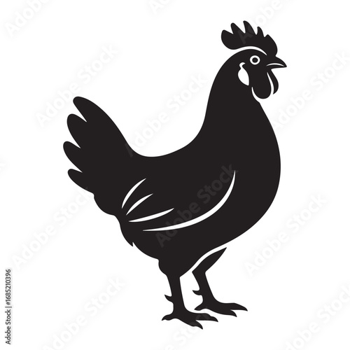 Chicken rooster silhouette vector illustration