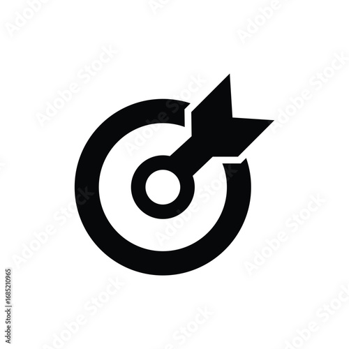 Target and goal abstract vector icon. Goal symbol collection black. Simple target with an arrow icon.